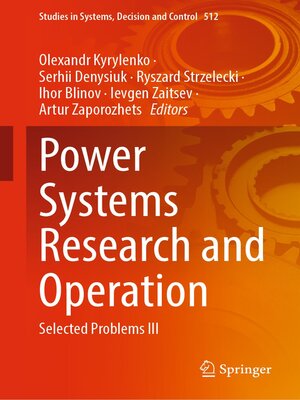 cover image of Power Systems Research and Operation